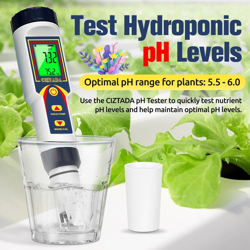 [Australia - AusPower] - pH Meter for Water 4 in 1 pH EC TDS Temp Meter for Hydroponics PPM and EC Water Tester Digital pH PPM Meter for Nutrients Growing Hydroponics Gardening DWC hydroponics System 