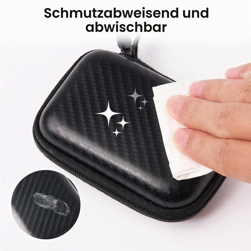 Seesii 4 Inch Protective Case for NanoVNA-H4 & TinySA Ultra: EVA Hard Case with Custom Fit Foam for Antenna and Spectrum Analyzer, Waterproof Shockproof Design with Carrying Strap Improved