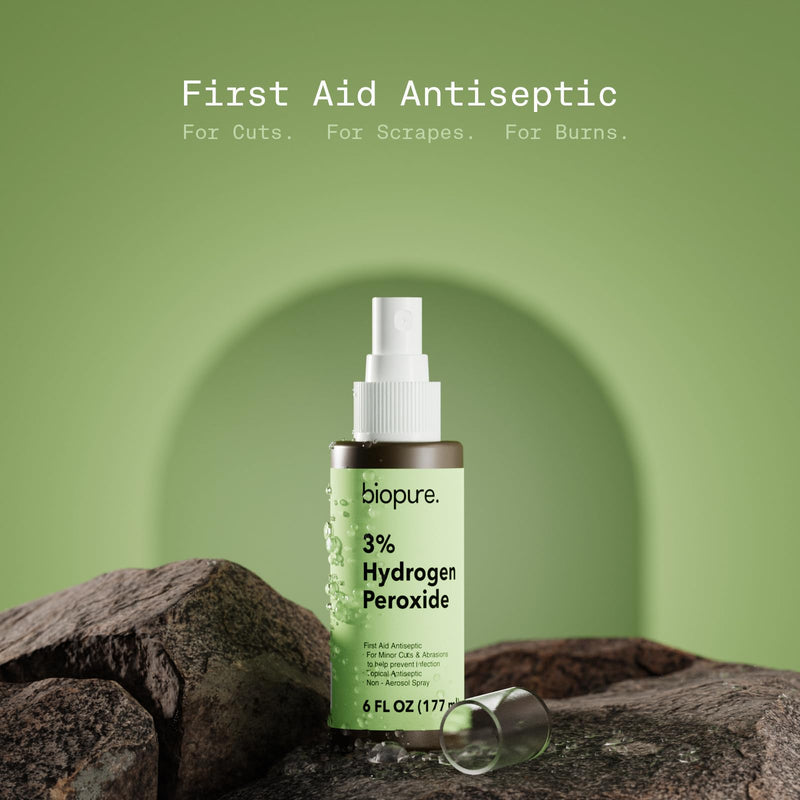 [Australia - AusPower] - 6 Fl Oz Hydrogen Peroxide Spray – Convenient Non-Aerosol Spray Bottle with 3% Hydrogen Peroxide| Hydrogen Peroxide 3% First Aid Topical Antiseptic for Minor Cuts and Abrasions (6 Fl Oz) 1 