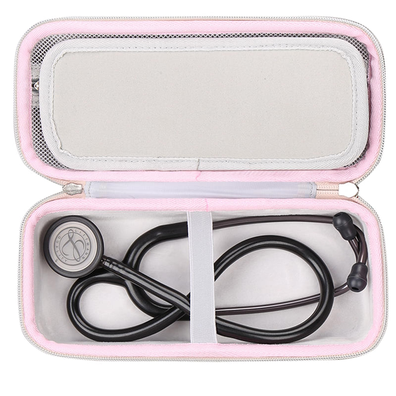 [Australia - AusPower] - Stethoscope Case Compatible with 3M Littmann Classic III/Lightweight II S.E/MDF Acoustica Deluxe Stethoscopes, includes Mesh Pocket for Nurse Accessories for Work (Pink) Pink 