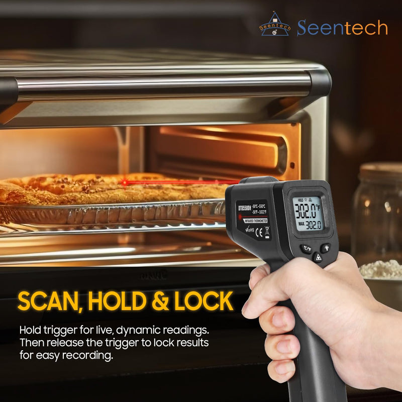[Australia - AusPower] - Seentech DT8380BH Industrial Infrared Thermometer - Non-Contact Temperature Tester for Kitchen & Industrial Use, -50°C to 380°C Range, High Precision with Laser Targeting (DT8550DH) DT8550DH 