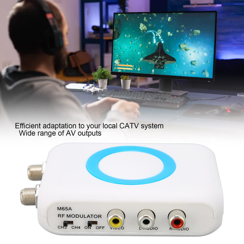 RF Modulator, Coaxial Adapter VHF Demodulator Converter for PLL Controlled, HD Input, A V Output, RF Output for Your Own Local CATV System