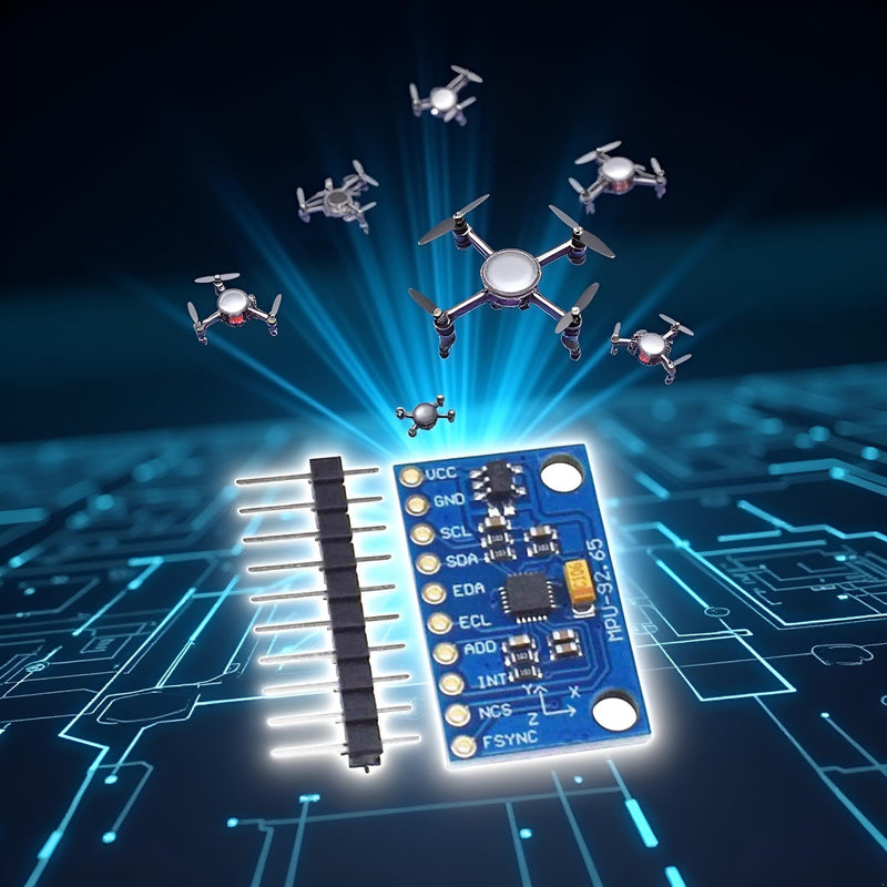 [Australia - AusPower] - Blue IIC I2C SPI MPU6500 MPU-6500 6-Axis Gyroscope Accelerometer Sensor Module Replace MPU6050 for Arduino with Pins GY-6500 Sensors 