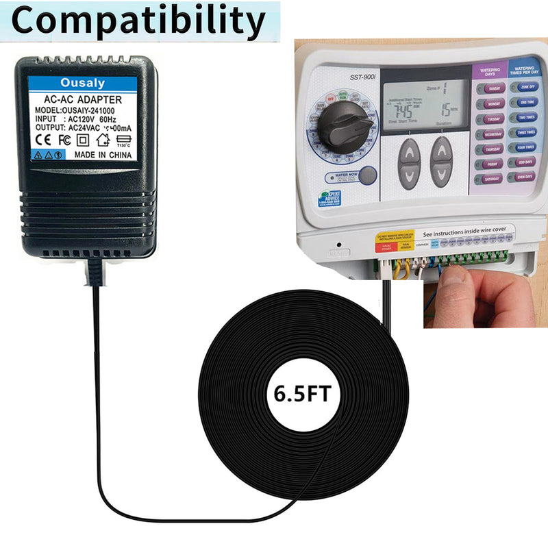 [Australia - AusPower] - 24VAC750mA AC Adapte Compatible with Orbit Sprinkler System 57040 57096 Watermaster Indoor Irrigation Timers,24V Transformer Replacement for Rain Bird UT1 SST Series,Indoor Irrigation Timers 