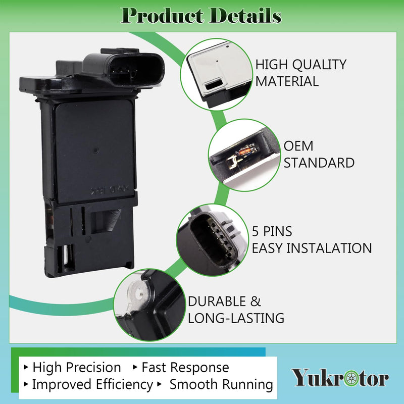 Mass Air Flow Sensor MAF Sensor 22204-75030 Compatible with Toyota 4Runner Corolla Land Cruiser Prius Sequoia Tacoma Tundra Lexus GX460 GX470 Replaces OE# 22204-0F030