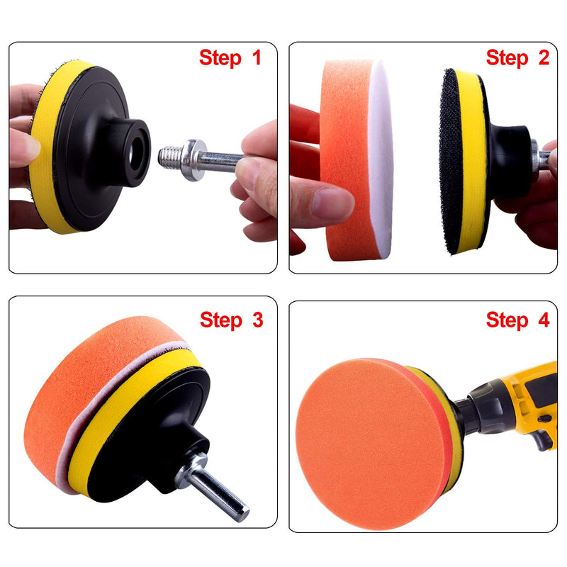 [Australia - AusPower] - SIQUK 9 Pieces Car Buffing Pads 6 Inch Polishing Pads Foam Polisher Pads Car Buffer Attachment for Drill 