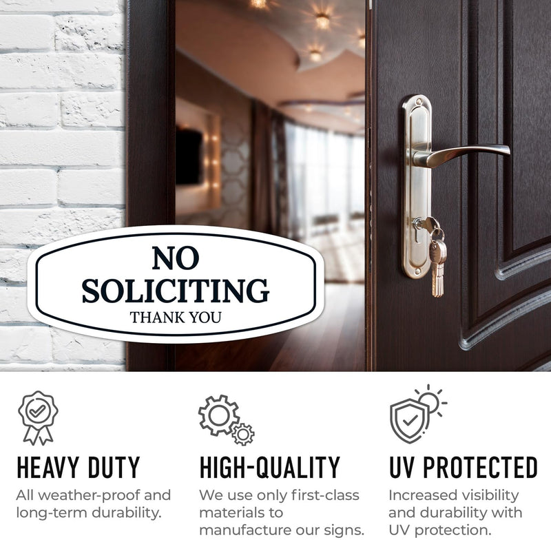 [Australia - AusPower] - No Soliciting Sign For House Thank You Sign, (SI-1549) 2.5x6.2 Inches, Aluminum Composite Made in USA by Sigo Signs Medium SI-1549 