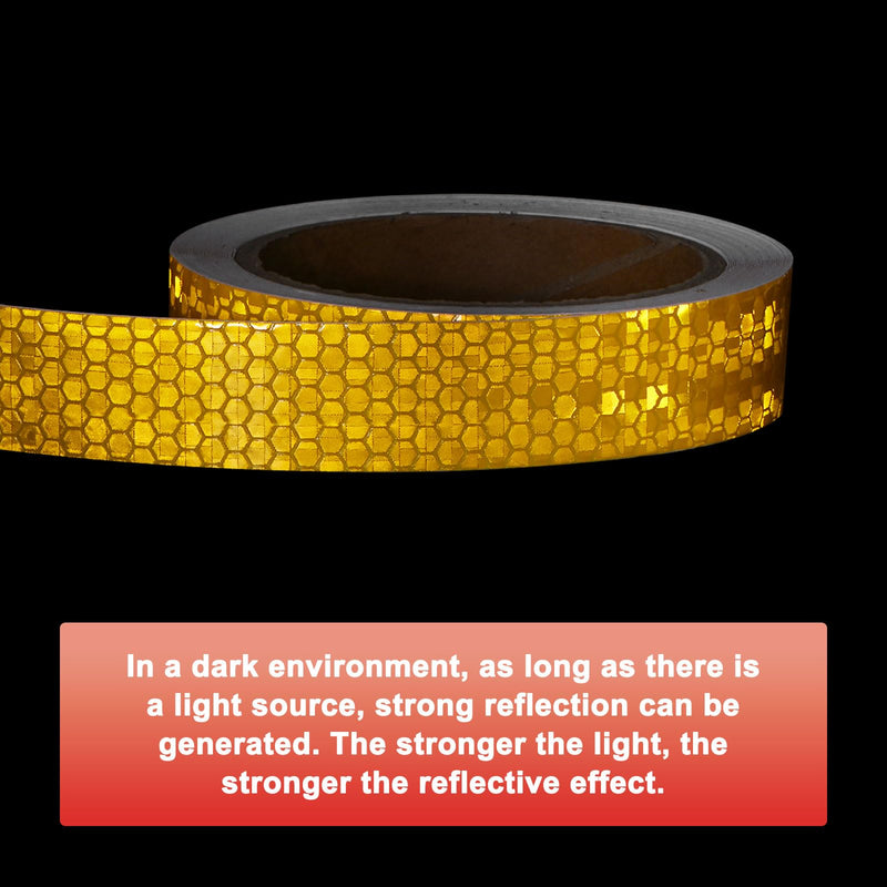 M METERXITY Reflective Tape, 1 Inch x 82 Feet Shining Star Dark Yellow Waterproof High Visibility Self-Adhesive Tape for Trailers/Trucks/Apparel, Outdoor Warning Signs