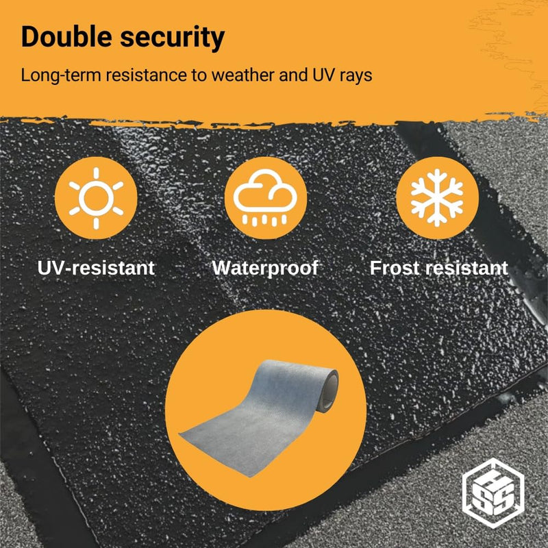 HSS Liquid Rubber Seam Tape N3+ nonwoven Fabric, Waterproof, airtight, Weather Resistant for Joints, RV, Roofs, Windows 4 inch x 50 feet