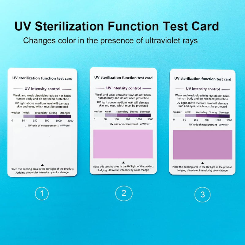 [Australia - AusPower] - 3-Pack UV Test Cards - Premium PVC UV-C Detection Cards with UVB/UVC Testing Stickers for Ultraviolet Radiation Monitoring 