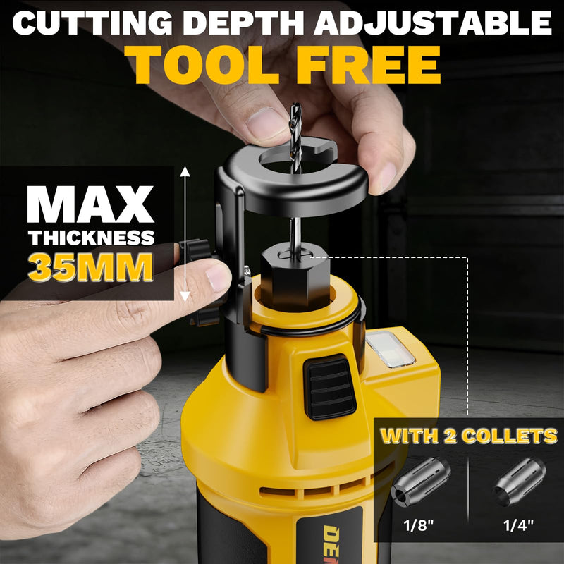 Cordless Drywall Cut-Out Tool Compatible with Dewalt 20V Battery, 3 Speed Adjustable Brushless Rotary Saw with Up to 30000 RPM, Compact Spiral Saw Kit for Wood,Drywall,Tiles,plastic, (Tool Only) For Dewalt