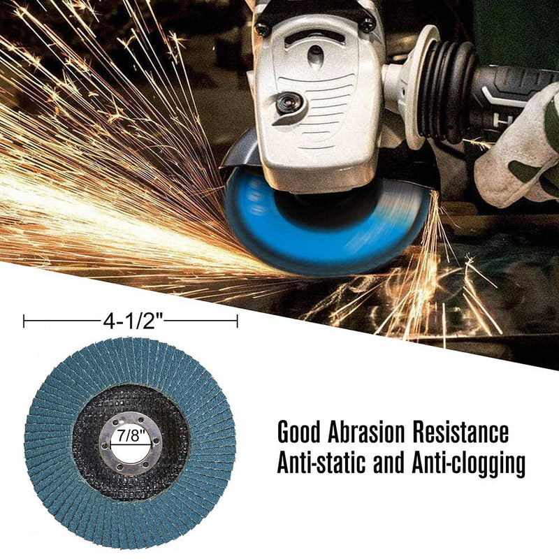 [Australia - AusPower] - LotFancy Flap Disc 4 1/2 inches, 11 Grinding Polishing Discs Set for Angle Grinder, 40 60 80 120 Grit Assorted Pack, Sanding Wheels, Strip Disc, Nylon & Felt Polishing Disc Kit 11 Pack Set 