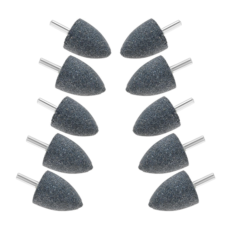 [Australia - AusPower] - dophee 10Pcs 30mm Cone Shape Aluminum Oxide Mounted Grinding Stones Rotary Grinding Bits with 1/4" Shank for Electric Rotary Tools Drill Grinder 