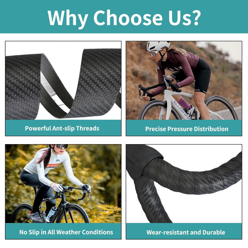 Bike Handlebar Tape, Black Bicycle Bar Tape, Bike Grip Tape 2.5mm Thick EVA Road Bike Handlebar Tape of Comfortable Non-Slip Shock Absorption for Road Cycling, Mountain Biking(2 Rolls Per Set)