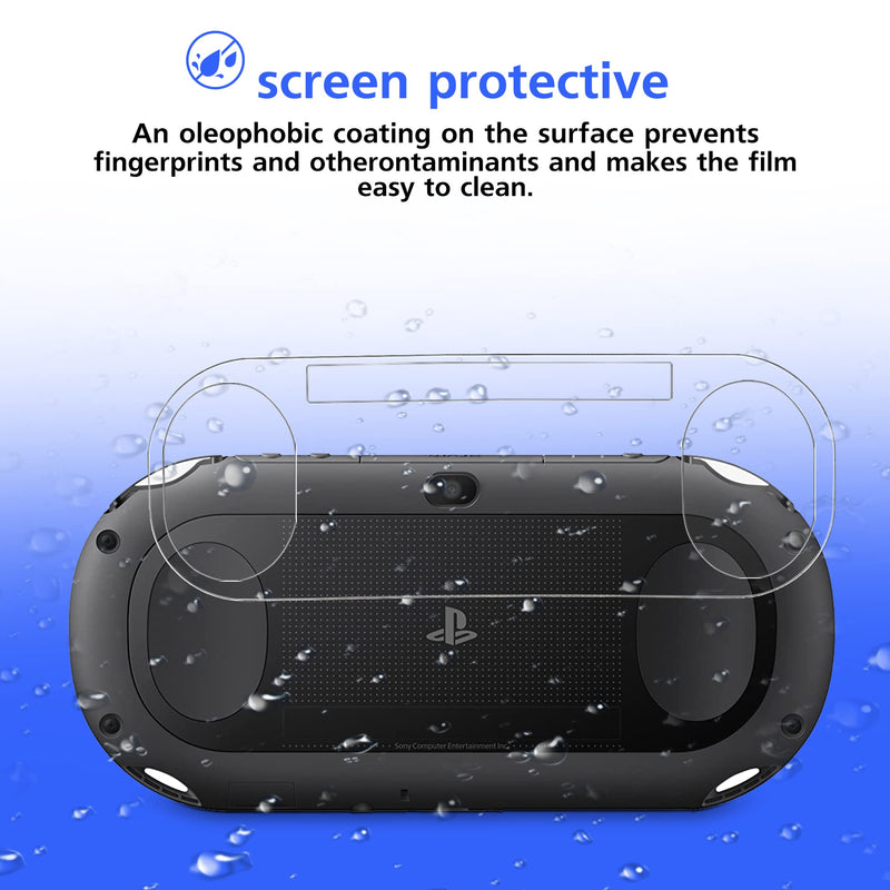[Australia - AusPower] - Xahpower PS Vita 2000 Screen Protector, 9H Tempered Glass Front Screen Protector and HD Clear PET Back Screen Protective Film for Sony PlayStation Vita 2000 