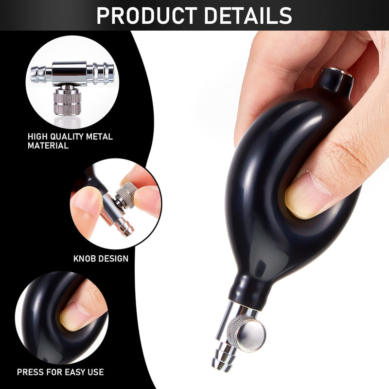 [Australia - AusPower] - 6 Pieces Pressure Bulb Replacement Inflation Bulb Pump Adjustable Hand Squeeze Pump Manual Sphygmomanometer with Air Release Valve, Black 