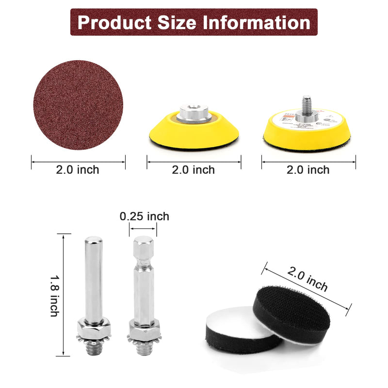 [Australia - AusPower] - 240+8 Pcs Sanding Discs Pad Kit, 2 Inch Die Grinder Sanding Disc Sander Attachment for Drill Sanding Attachment Rotary Sander Pads Include 60-3000 Grit 240 