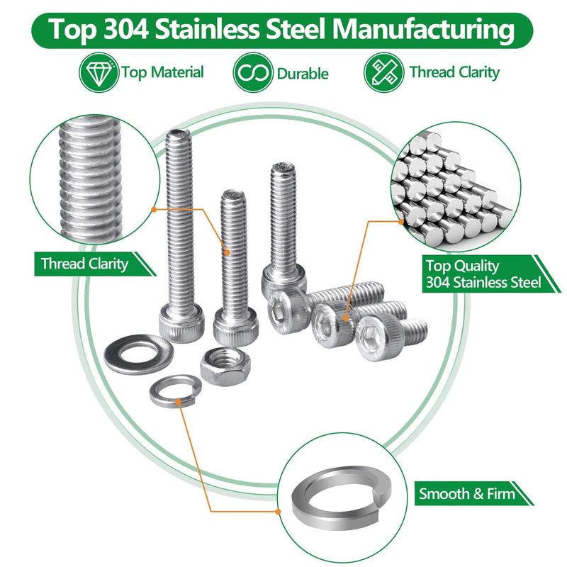 [Australia - AusPower] - 1440PCS Screws Nuts and Washers Assortment, M2 M3 M4 Hex Socket Head Cap Metric Bolts and Nuts Kit and 633pcs Laptop Screws, M.2 NVMe SSD Mounting Screw Kit, M2 M2.5 M3 Notebook Computer Screw Set 