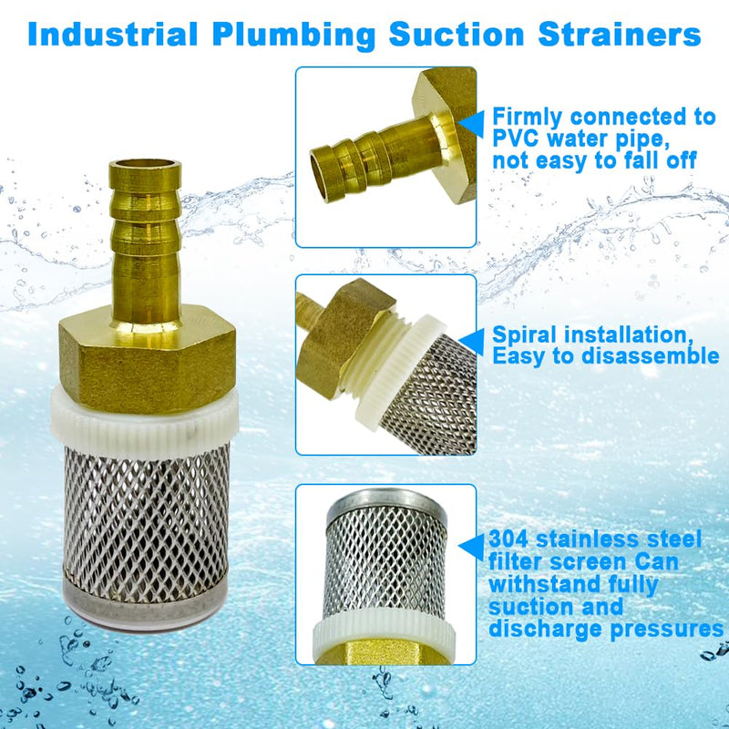[Australia - AusPower] - Stainless Steel Filter Copper Tube Joint 10mm Diameter Hose Connection, Garden, Swimming Pool, Fish Tank Hose Filter, Suction Strainers Used to Remove Debris and Reduce Solid Entry(10mm) Diameter 10MM 