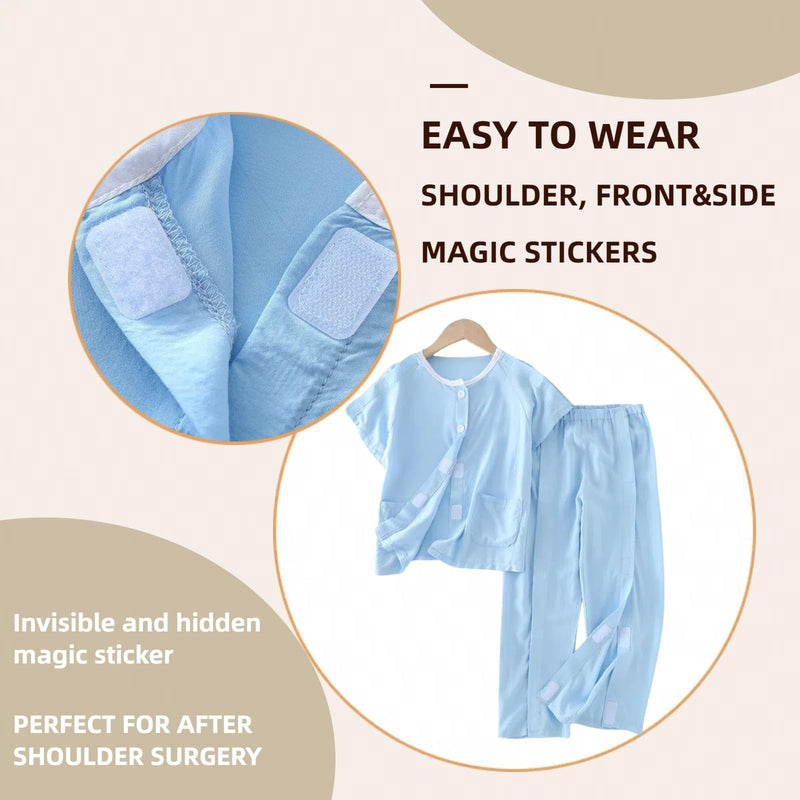 [Australia - AusPower] - WEEOATAR Hospital Gown Disability Aids for Kid Post Surgery Clothing, Full Open, Easy to Wear with Magic Stickers, Incontinence Clothing for Boys and Girls (Green, 150cm/59.0in) Green 