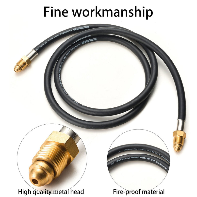 AGPtek Argon CO2 Flow Meter Regulator Hose, Mig Tig, UNF5/8,6.56ft with Inert Gas Fitting
