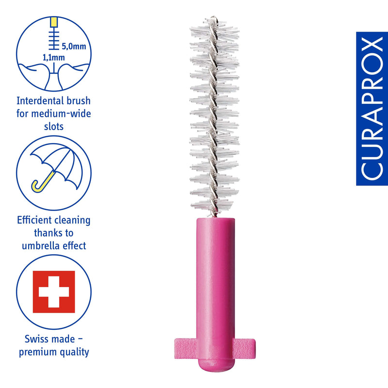 [Australia - AusPower] - Curaprox CPS 08 Prime Refill Interdental Brushes, 8-Piece Refill Pack interdental brushes CPS 08 prime, 0.8 mm to 3.2 mm, Pink 1 Count (Pack of 1) 