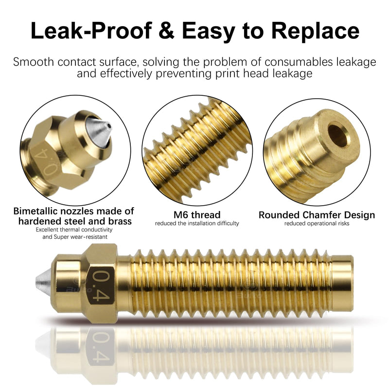 [Australia - AusPower] - 2 Pack 0.4MM Centauri Carbon Hotend with Brass Hardened Steel Nozzle, 3D Printer Print Head Extruder Part for Elegoo CC Accessories with Extra 2 Silicone Covers and 2 Nozzle Cleaners 2 Pack Hotend Kit 