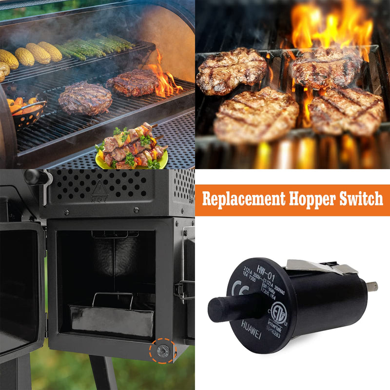 [Australia - AusPower] - Temperature Probe Part 801126, Hopper Lid/Door Switch 1-Pack, Replacement Part for Char-Griller Gravity Fed 980 Charcoal Grill 