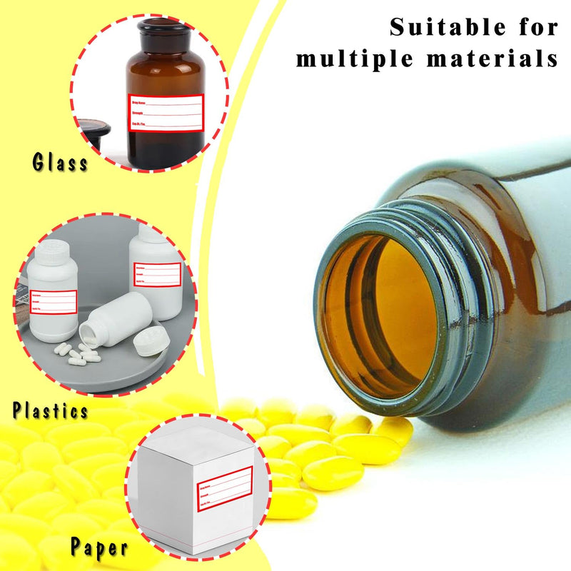 [Australia - AusPower] - 500Pcs Drug Name Label Stickers Medication Strength Stickers 1x2 Inch-Veterinary Instruction Labels Reminder Labels 1*2 
