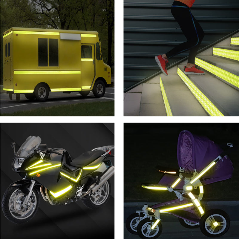 DOT-C2 Yellow Reflective Tape,2 Inch x 33 Ft Waterproof Outdoor Neon Reflector Tape Strips Green Fluorescent Tape for Trailers, Trucks, Auto Signs 2 Inch x 33 Ft Yellow dot