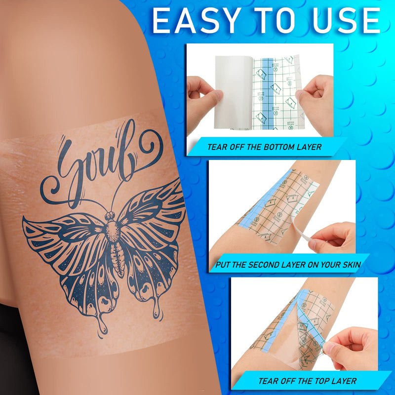 Nuanchu 48 Pieces Transparent Adhesive Bandage Waterproof Adhesive Skin Dressing Tape Transparent Film Dressing Bandages Clear Cover up Tape Retention Waterproof Cover for Swimming