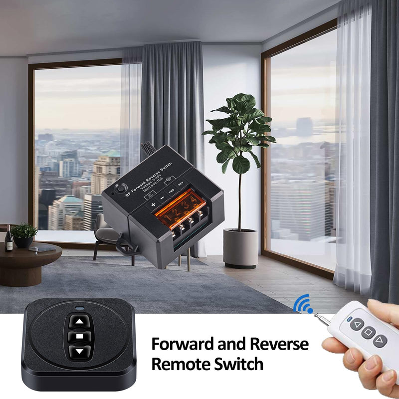 [Australia - AusPower] - 12v Forward Reverse Remote Switch with 10a Relay,Mini Linear Actuator Controller 12 Volt Remote Control Switch,Dc 5v 24v 36v 48v Wireless Up Down Switch for Linear Actuator and Motor 