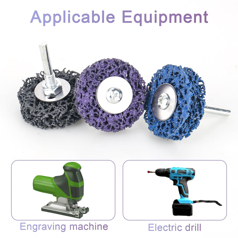 [Australia - AusPower] - CSD Disc, 50 mm, 9 Pieces, CBS Cleaning Disc, Coarse Cleaning Disc, CBS Grinding Disc Set, Sanding Discs for Angle Grinders (3 Black, 3 Blue, 3 Purple) 