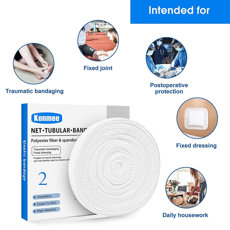 [Australia - AusPower] - Tubular Bandage Elastic Net Wound Dressing Elastic Dressing Retainer Tubular Stretch Elastic Gauze Bandage, Size 2 for Thumbs and Toes #2 (for Thumbs and Toes) 