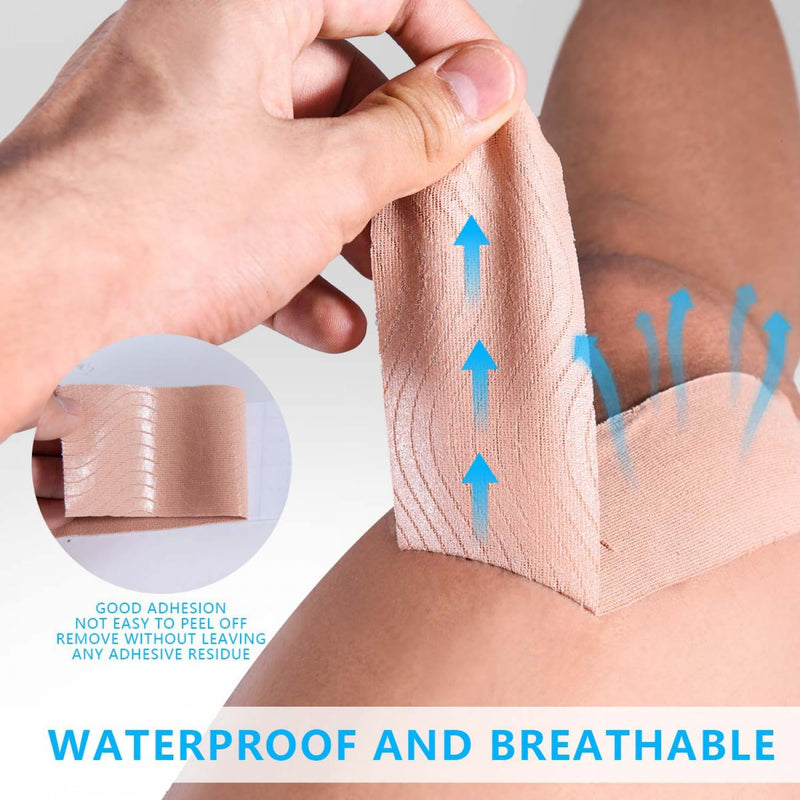 SenseYo 2 Pack Kinesiology Tape, Athletic Tape Supports Protects Muscles, Knees, Shoulders & Plantar Fasciitis, Waterproof & Hypoallergenic Kinesiology Tape (Skin Color) Skin Color (2pcs)