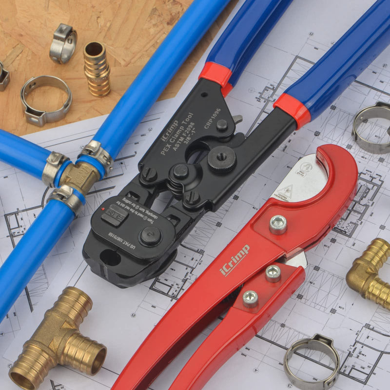 [Australia - AusPower] - iCRIMP Ratchet PEX Cinch&Remove Tool for 3/8 to 1-inch Stainless Steel Clamps-work with ASTM F2098 and Non 2098 Single Ear Hose Clamps PEX Clamp Cinch & Removal Tool 