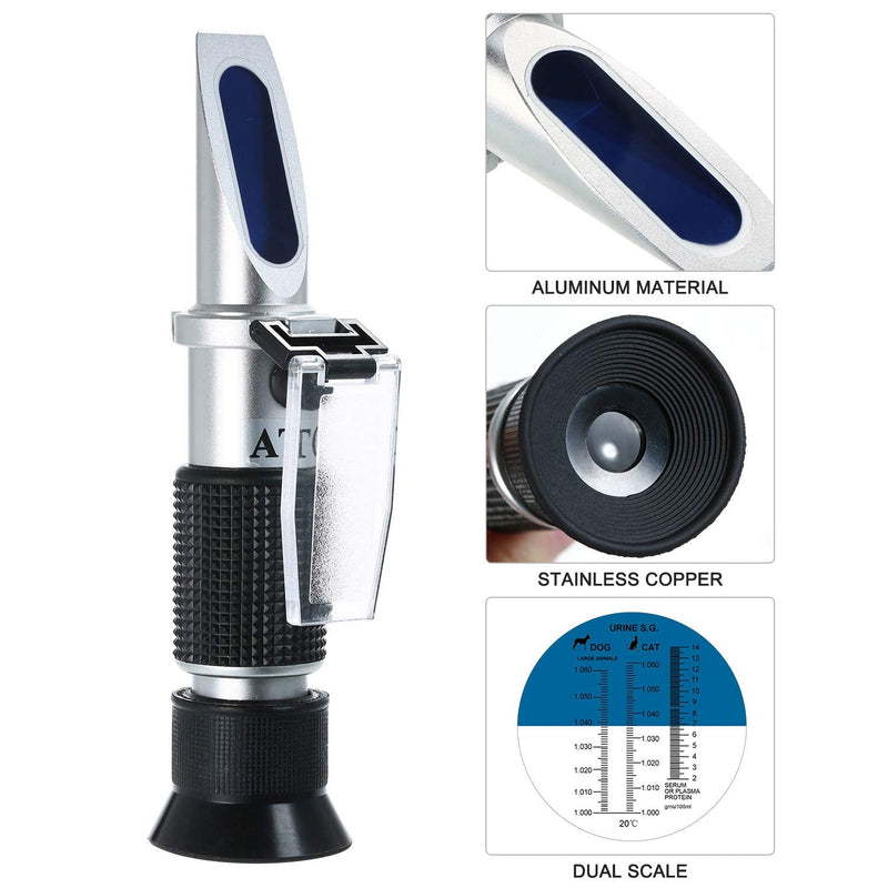 [Australia - AusPower] - Clinical Refractometer Veterinary Hand-Held Refractometer Vet Veterinary Medicine RHC-300 Serum Protein Urine Density for pet Dog (Large Animal) and cat 