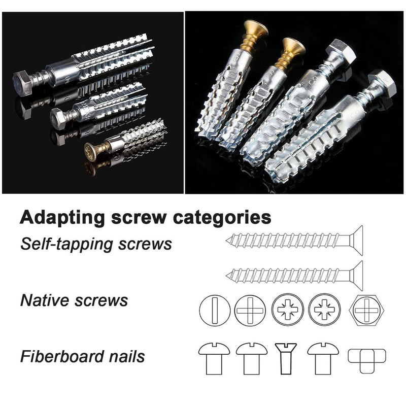 [Australia - AusPower] - 100 Pcs Drywall Anchors (Screws No Included), Expansion Pipe for Hollow Walls Tile,Cement Bolt Expansion Tube,Fixing Stripped Screw Holes(M8*32) 8*32 silver 100 