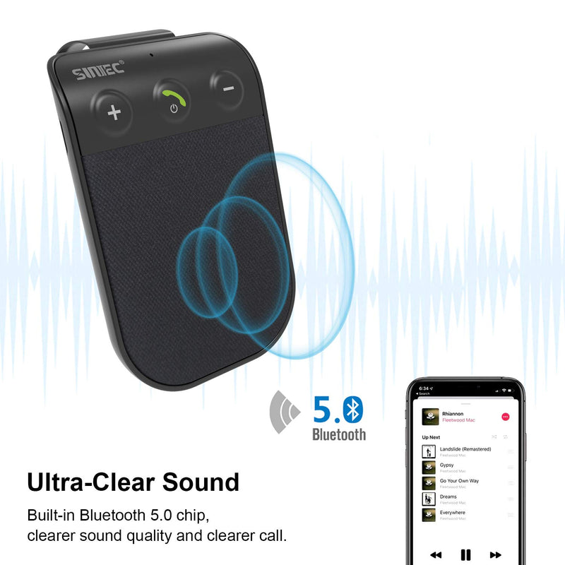 [Australia - AusPower] - SUNIEC Handsfree Bluetooth Speaker Phone for Cell Phone Car Kit, Hands Free Calling Bluetooth for car, AUTO Power ON Off Support Siri Voice Assistant Phone Bluetooth for car - BC936SA 