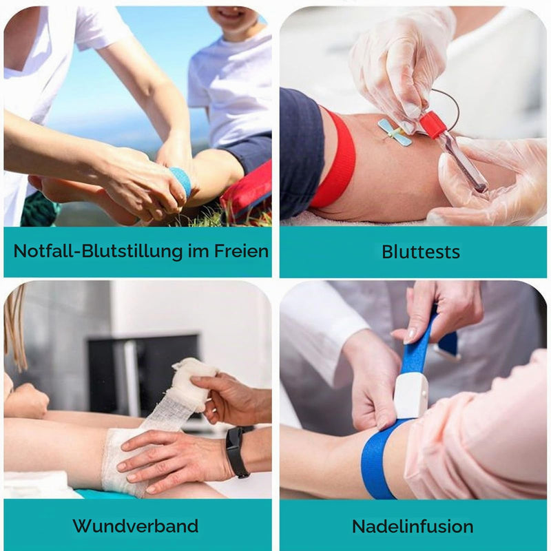 6 x Vein Storms, Medical Nurse Tourniquet Buckle, Tourniquet Bands, Vein Congestion Tube, Dust Band, Blood Collection and Wound Care Used (Mixed Colour)