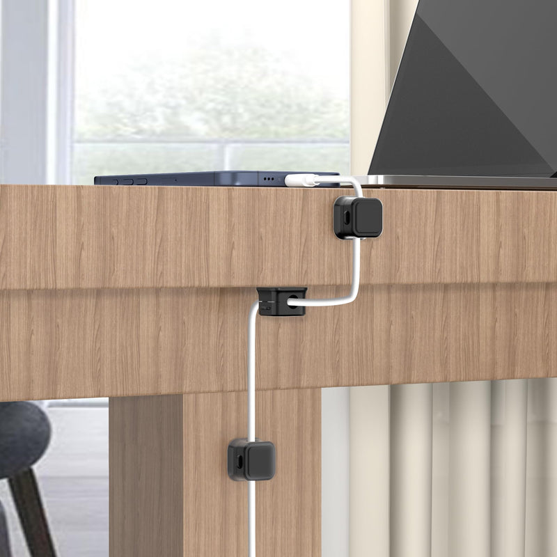 [Australia - AusPower] - Magnetic Cable Clips, 6 Pack Cord Organizer Holder, for Desk Cable Management, Adhesive Wire Keeper for Desk in Bedroom Living Room Kichen Office and for Car 