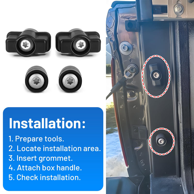[Australia - AusPower] - CULMKARI Box Handle and Grommet Kit Fits for Dodge RAM 2009-2019 1500 2500 3500 68054996AA 68054997AB 
