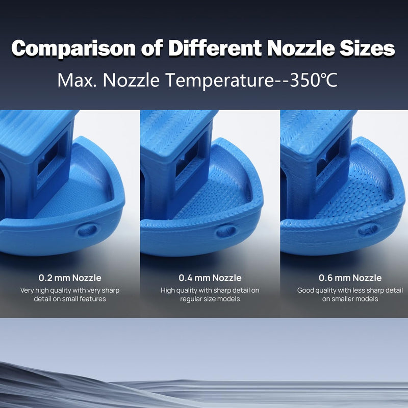 [Australia - AusPower] - 3PK CC2 Hotend 0.2MM 0.4MM 0.6MM Nozzle for Centauri Carbon 2/CC2 Ceramic Hot End Upgrade Extruder Hotend Print Head Replacement with Brass Hardened Nozzle for Elegoo CC 2 Accessories 3PK 