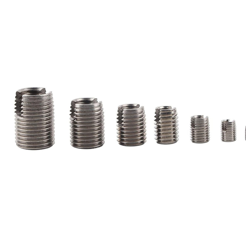 AUNMAS 50Pcs Threaded Inserts, M3 M4 M5 M6 M8 M10 Stainless Steel Self Tapping Thread Insert Screws with Storage Case Thread Reinforce Repair Tool