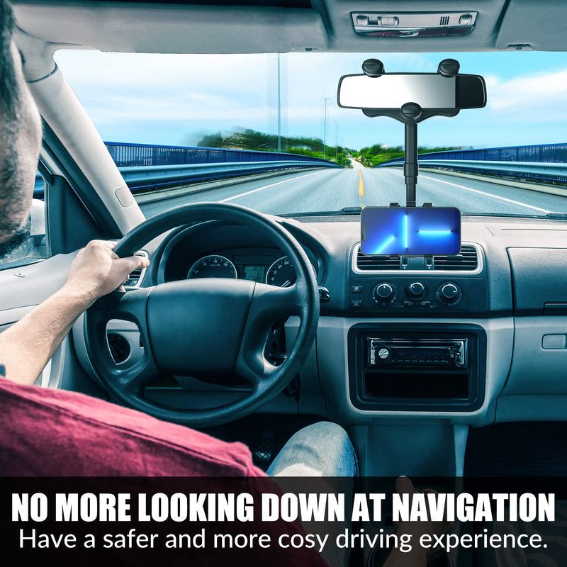 [Australia - AusPower] - SXhyf Rear View Mirror Phone Holder, 2023 Rotatable and Retractable, Universal Mount, Cell Car Fit for iPhone 11 12 13 14 Pro Max Samsung All Phone 