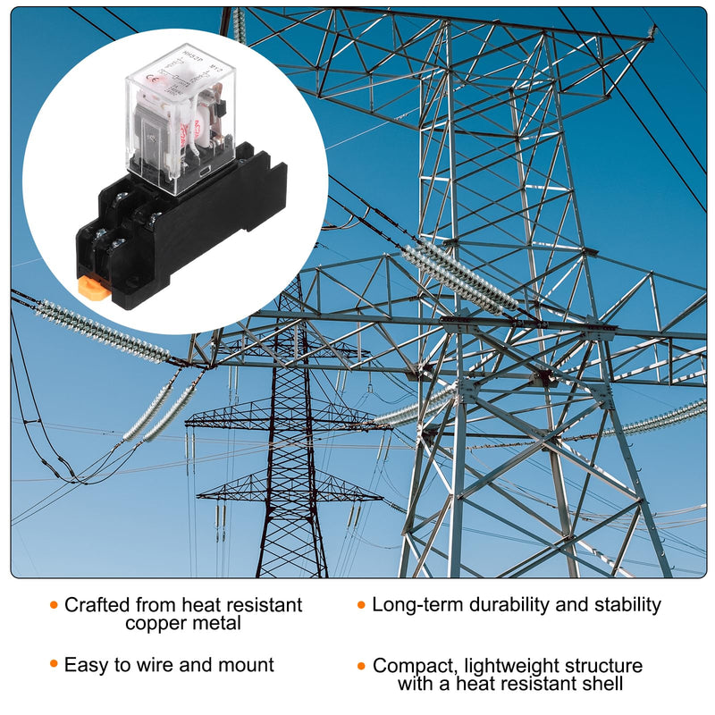 [Australia - AusPower] - MECCANIXITY 6Pcs AC 24V Electromagnetic Power Relay, 8-Pin 5A Power Coil Relay with LED Indicator and Socket Base DPDT 2NO 2NC - MY2NJ for Industrial, Home Appliances and DIN Rail System 2NO-2NC AC24V 