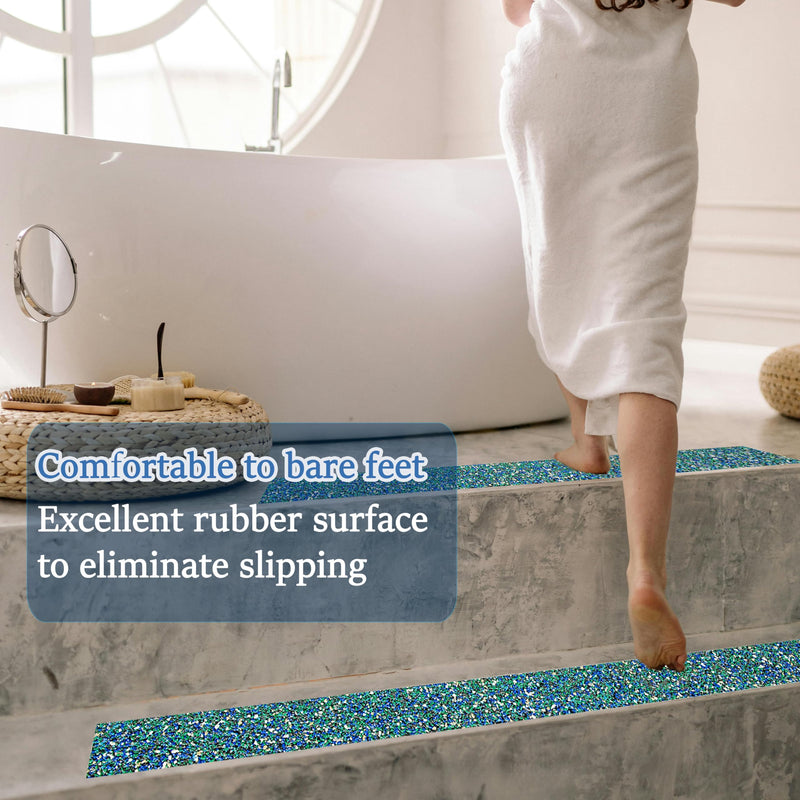 CHUANGSEED Rubber Blue Anti Slip Tape 8inch x 15feet Outdoor/Indoor Use,Waterproof, Safety Non-Slip Tape for Stair Tread Traction,Tubs,Boats,Pool,Trail,Soft 8''X15FT