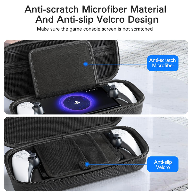 [Australia - AusPower] - CoBak Hard Carrying Shell Case for PlayStation Portal Remote Player -with Screen Protective Cover, Accessories Storage Bag & Hard Shell for Ultimate Protection. Black 