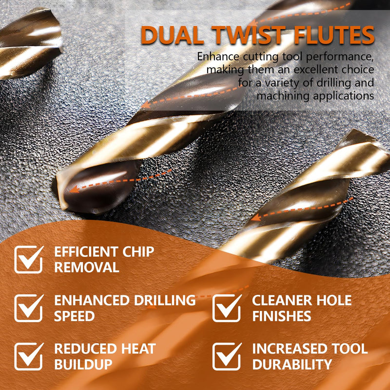 M35 Cobalt Steel Drill Bit Set, 19-Piece Metric (1mm-10mm), HSS-CO Jobber Bits with 135° Split Point & Metal Case, Professional Kit for Hardened Metal, Stainless Steel, Cast Iron 19pcs(Metal Case)