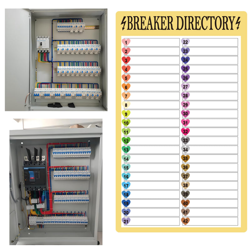 6 Sheets Breaker Panel Labels Electrical Box Sticker Numbers Breaker Panel Labels - Breaker Catalog Stickers Marker Sign for Electrical Panel House or Commercial Use